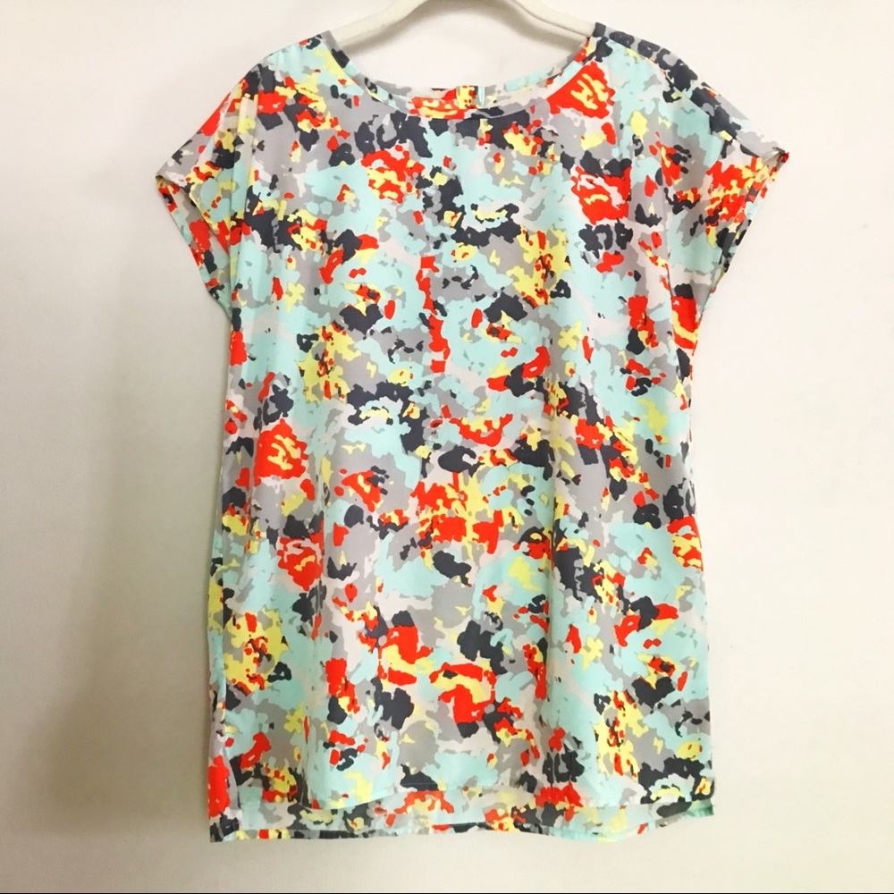 GAP Multicolored Splattered Blouse